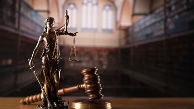 justice scale in court web